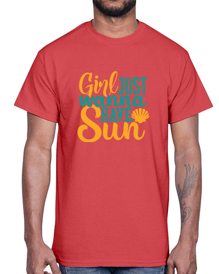 girls just wanna have sun Style 101#- summer- Cotton Tee