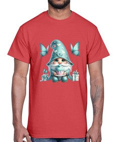 gnome with butterfly 10#- gnome- Cotton Tee