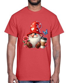 gnome with butterfly 12#- gnome- Cotton Tee
