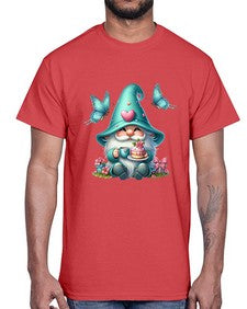gnome with butterfly 14#- gnome- Cotton Tee