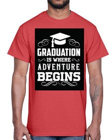 graduation is where adventure begins 224#- graduation- Cotton Tee