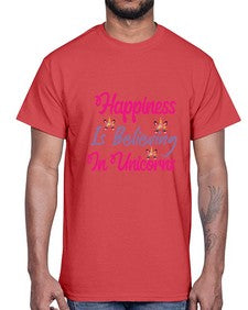 happiness is believing in unicorns 154#- unicorn- Cotton Tee