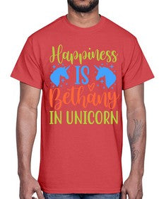 happiness is bethany in unicorn 165#- unicorn- Cotton Tee