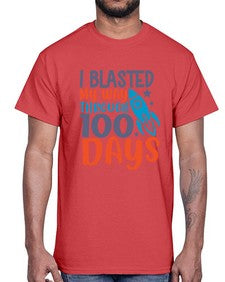 i blasted on my way through one hundred days 357#- one hundred days- Cotton Tee