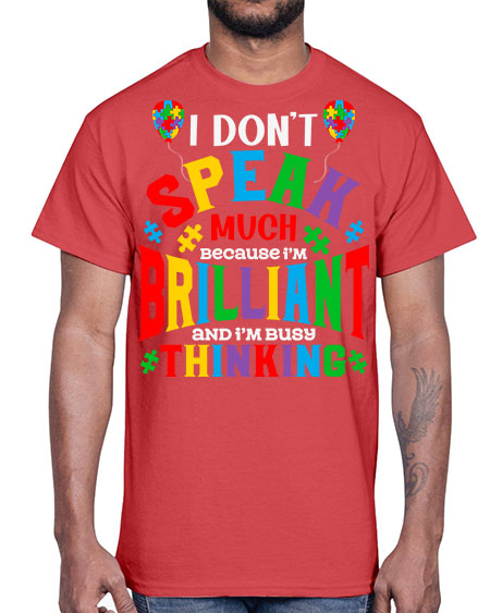 i dont speak much autism 91#- autism- Cotton Tee