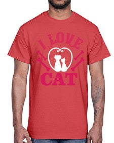i love cat Style 56#- cats- Cotton Tee
