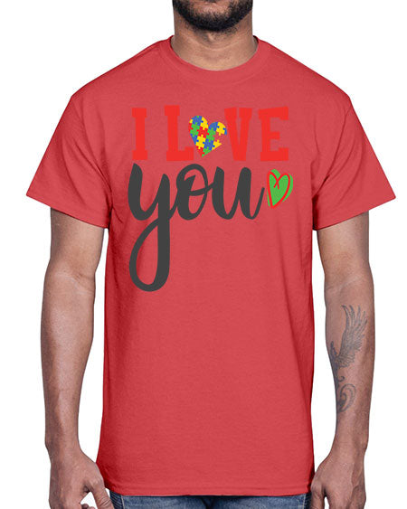 i love you Style 23#- autism- Cotton Tee