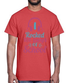 i rocked one hundred days of school 376#- one hundred days- Cotton Tee