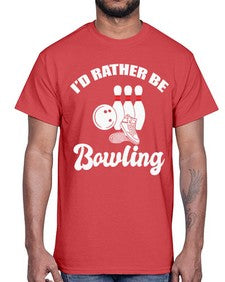 id rather be bowling 649#- bowling- Cotton Tee