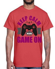 keep calm and game on 132#- video games- Cotton Tee