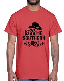 kiss me southern sass 711#- western- Cotton Tee