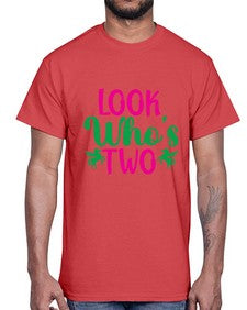 look whos two 268#- unicorn- Cotton Tee
