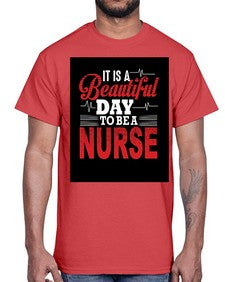 nurse with backround 1225#- nurse- Cotton Tee
