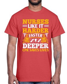 nurses like it harder Style 1245#- nurse- Cotton Tee