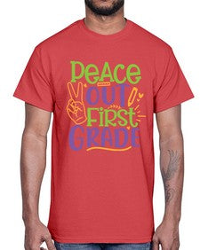peace out first grade 624#- first grade- Cotton Tee