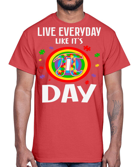 pi day autism puzzle math 111#- autism- Cotton Tee