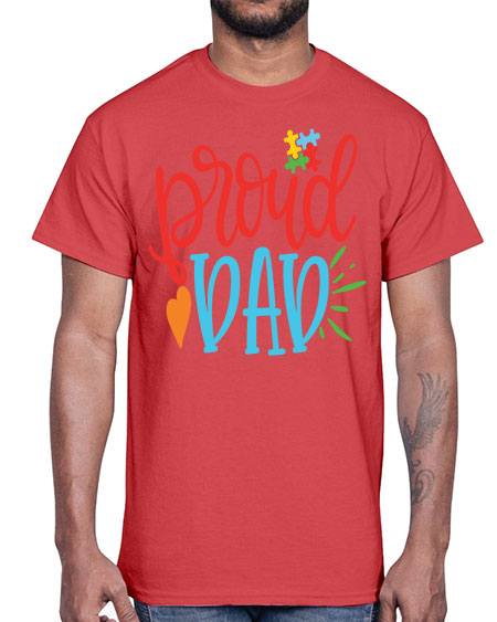 proud dad Style 36#- autism- Cotton Tee