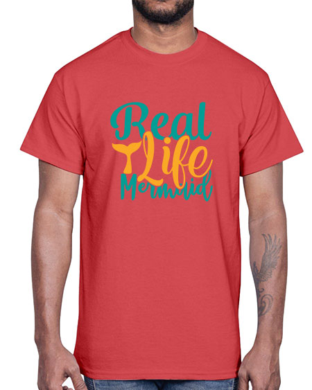 real life mermaid Style 80#- summer- Cotton Tee