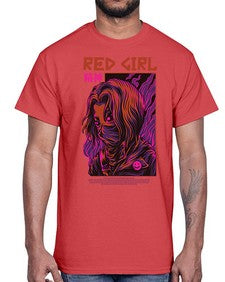 red girl feuaf 1012#- art pop art- Cotton Tee