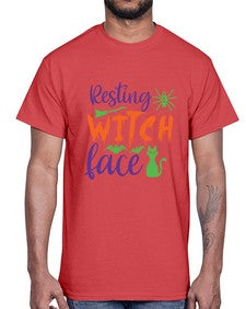 resting witch face 26#- witch- Cotton Tee