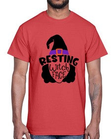 resting witch face 27#- witch- Cotton Tee