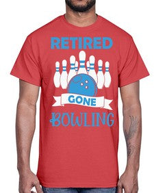 retired gone bowling bowlers 830#- bowling- Cotton Tee