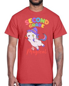 second Grade is Magical Unicorn 821#- second grade- Cotton Tee