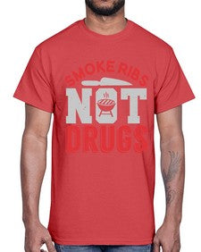 smok ribs not drugs 401#- bbq- Cotton Tee