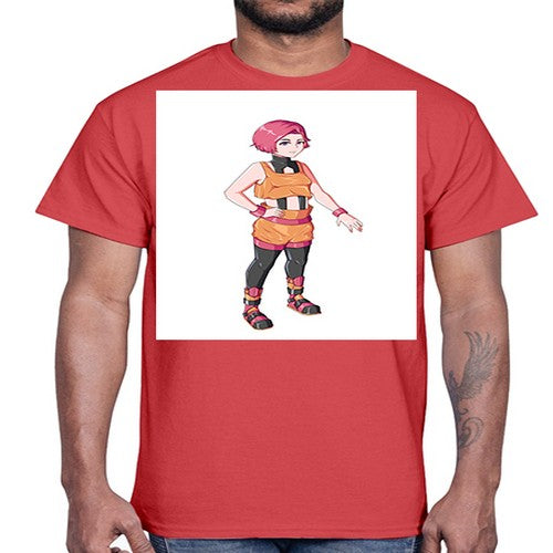 street girl wear orange outfit16#- anime- Cotton Tee