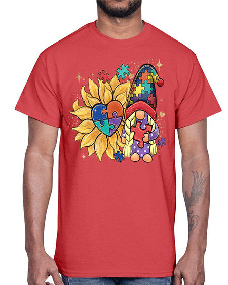 sunflower gnome autism- autism- Cotton Tee