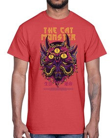 the cat monster gdkkj 1148#- art pop art- Cotton Tee