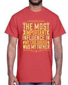 the most important influence in my childhood was my father 594#- parents day- Cotton Tee