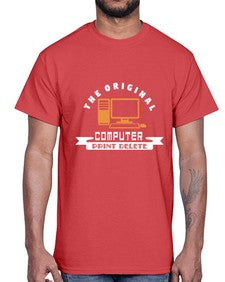 the original computer print delete 12#- computer- Cotton Tee