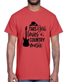 this girl loves country music 1163#- western- Cotton Tee