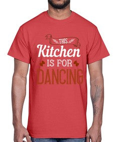 this kitchen is for dancing 433#- cooking- Cotton Tee