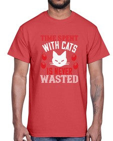 time spend with cat is never wasted Style 120#- cats- Cotton Tee