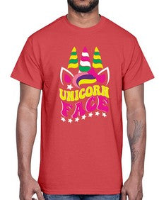 unicorn face 459#- unicorn- Cotton Tee