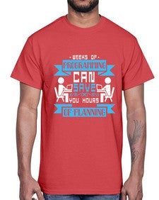 weeks of programming can save you hours of planning 9#- computer- Cotton Tee