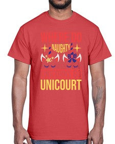 where do naughty unicorns go unicourt 556#- unicorn- Cotton Tee