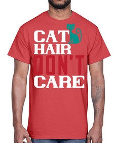 cat hair dont care o Style 29#- cats- Cotton Tee