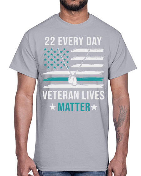 22 Every Day Veteran Lives 29#- PTSD- Cotton Tee