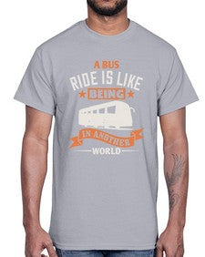 A bus ride is like being in another world 1#- bus- Cotton Tee