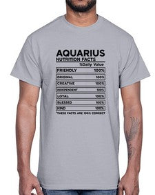 Aquarius Nutrition Facts 67#- aquarius- Cotton Tee
