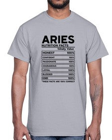 Aries Nutrition Facts 97#- aries- Cotton Tee
