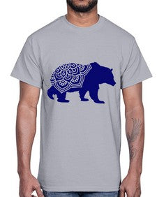 BearMandala 253#- mandala- Cotton Tee