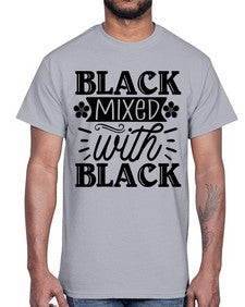 Black mixed with black Style 56#- black girls or women- Cotton Tee