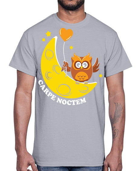 Carpe Noctem Moon Stars Owl A TurtleRabbit 1#- owl- Cotton Tee