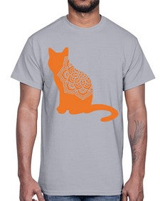 CatMandala 324#- mandala- Cotton Tee