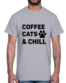 Coffee Cat Style 41#- cats- Cotton Tee