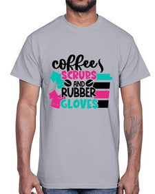 Coffee Scrubs And Rubber Gloves Style Style 664#- nurse- Cotton Tee